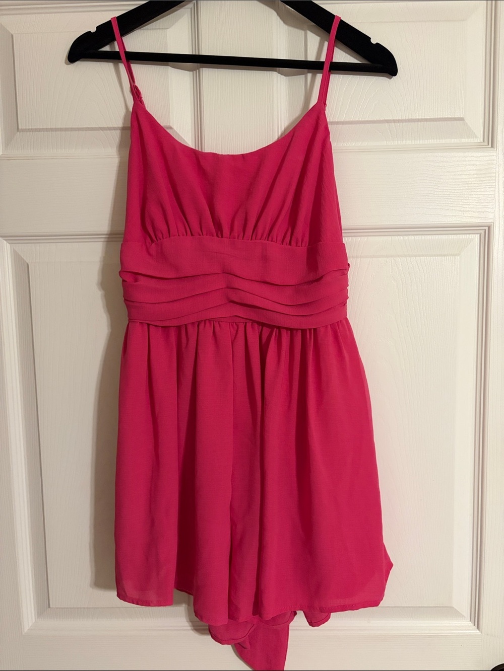 NWT DO+BE Hot Pink Tie-Back Chiffon Romper Mini Dress